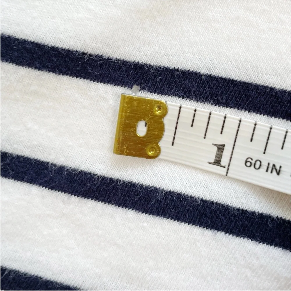 Zara Navy Blue White Breton Striped Long Sleeve Boatneck Top Women’s Size Medium - Picture 8 of 8